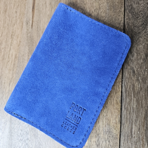 Portland Leather Goods Joni Blue Suede Passport Wallet - Picture 8 of 8
